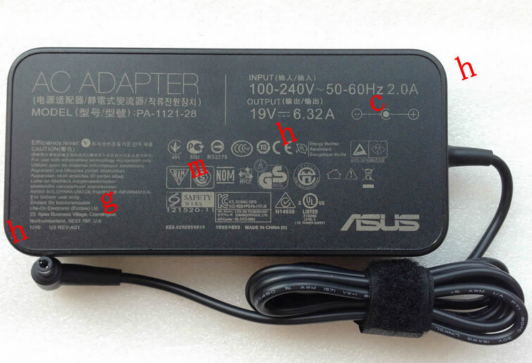 19V 6.32A 120W ASUS PA-1121-28 N76VZ-QB71 Notebook AC Adapter 19V 6.32A 120W ASUS PA-1121-28 N76VZ-QB71 Notebook AC Adapter