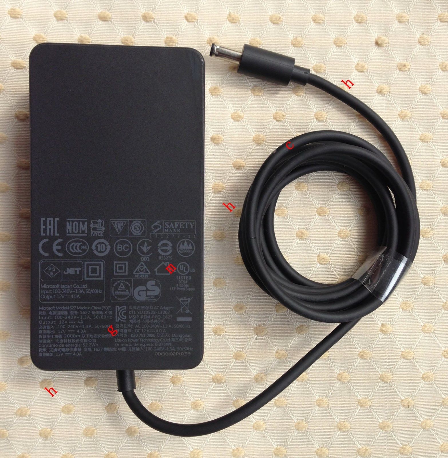 Microsoft 1627 48W 12V AC Adapter for Surface Pro 3 Docking Stat Microsoft 1627 48W 12V AC Adapter for Surface Pro 3 Docking Stat