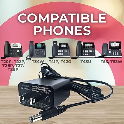 Yealink Power Adapter 5 Volt 1.2 Amp, Yealink Compatible Phones - T53, T53W, T26P, Yealink Power Adapter 5 Volt 1.2 Amp, Yealink Compatible Phones - T53, T53W, T26P,