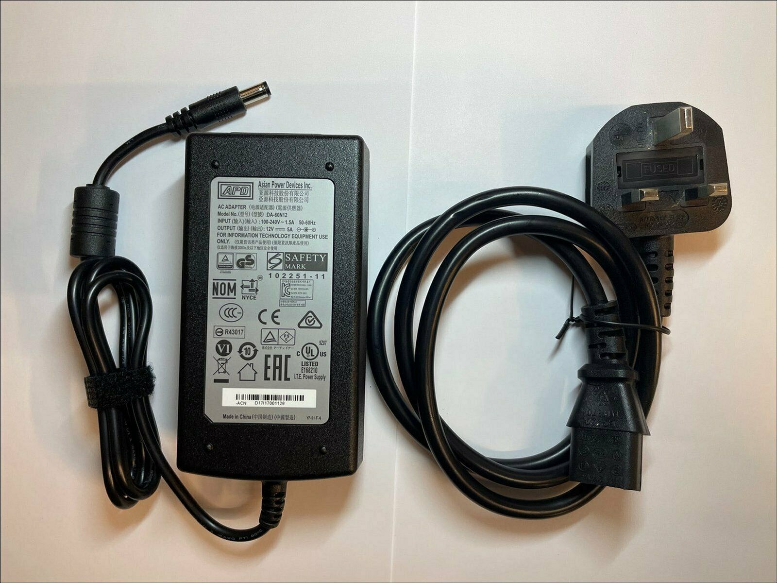 12 V Secteur 5 A AC-DC UK Remplacement Alimentation Adaptateur pour Sawa SAWA - 01 12 V Secteur 5 A AC-DC UK Remplacement Alimentation Adaptateur pour Sawa SAWA - 01