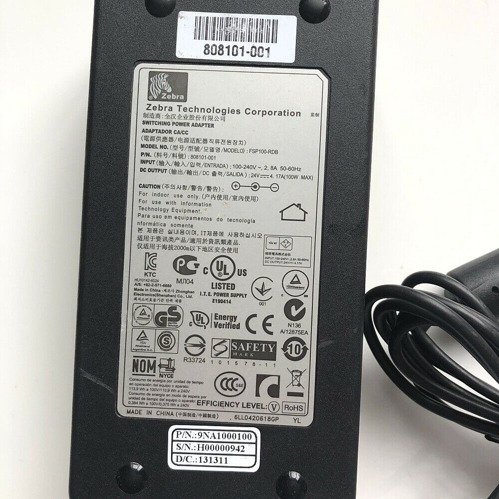 24V 4.17A 100W SWITCHING AC Power Supply Adapter FSP100-RDB For Zebra Connector 24V 4.17A 100W SWITCHING AC Power Supply Adapter FSP100-RDB For Zebra Connector
