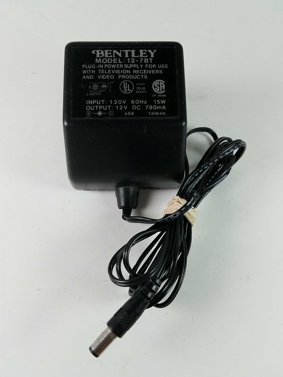 Bentley 12-78T Power Supply 12VDC 780mA Brand: Bentley Location: RS545 MPN: 1 Bentley 12-78T Power Supply 12VDC 780mA Brand: Bentley Location: RS545 MPN: 1