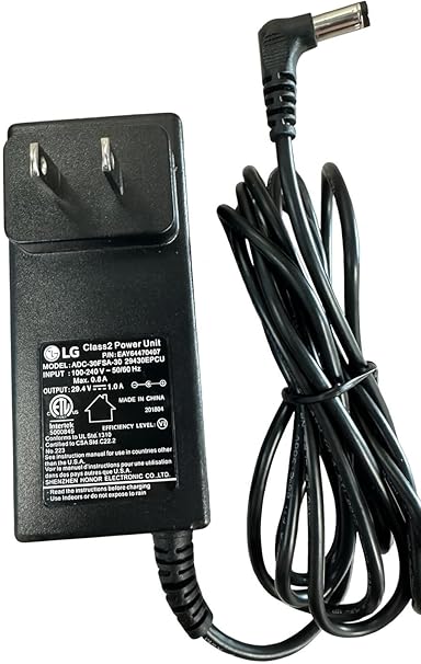 Genuine 29.4V 1A Adapter Compatible with LG EAY64470407 ADC-30FSA-30 for CordZero Genuine 29.4V 1A Adapter Compatible with LG EAY64470407 ADC-30FSA-30 for CordZero