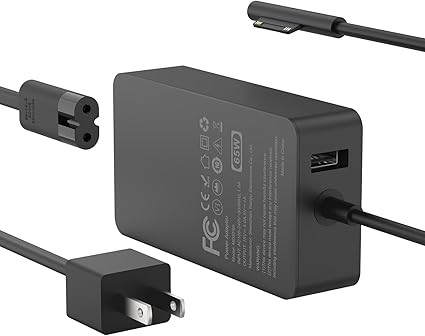 65W Charger Compatible with Microsoft Surface Pro 11, 10, 9, 8, 7+, 7, 6, 5, 4, 3, 65W Charger Compatible with Microsoft Surface Pro 11, 10, 9, 8, 7+, 7, 6, 5, 4, 3,
