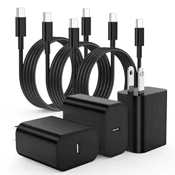 3Pack USB C Charger for Samsung Galaxy S24 Ultra, Super Quite Fast Charging Type C 3Pack USB C Charger for Samsung Galaxy S24 Ultra, Super Quite Fast Charging Type C