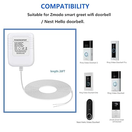 18V 500mA C Wire Power Adapter Compatible with Video Doorbell, Nest Hello Doorbell 18V 500mA C Wire Power Adapter Compatible with Video Doorbell, Nest Hello Doorbell