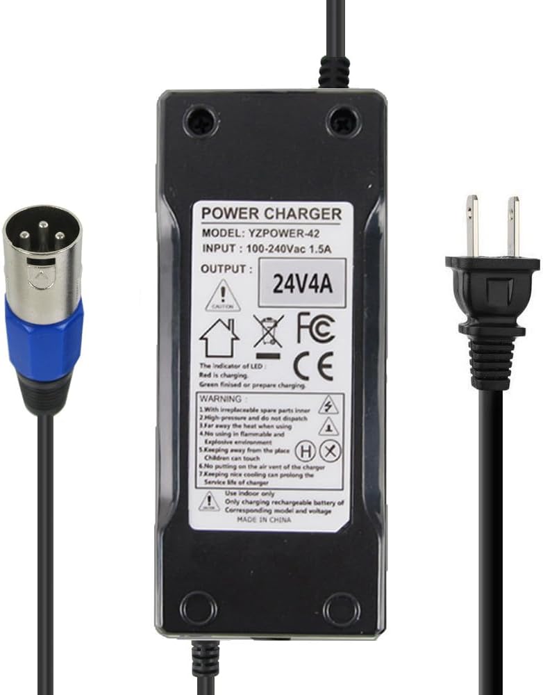24V 4A Battery Charger for Jazzy,Go-Go Pride Ezip 400 500 650 750 900 Mountain Tra 24V 4A Battery Charger for Jazzy,Go-Go Pride Ezip 400 500 650 750 900 Mountain Tra