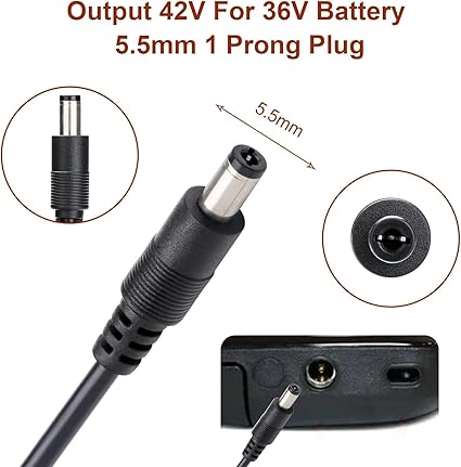 42V Charger Replacement 1 Prong Universal Charger for 36V Lithium Battery Connec 42V Charger Replacement 1 Prong Universal Charger for 36V Lithium Battery Connec