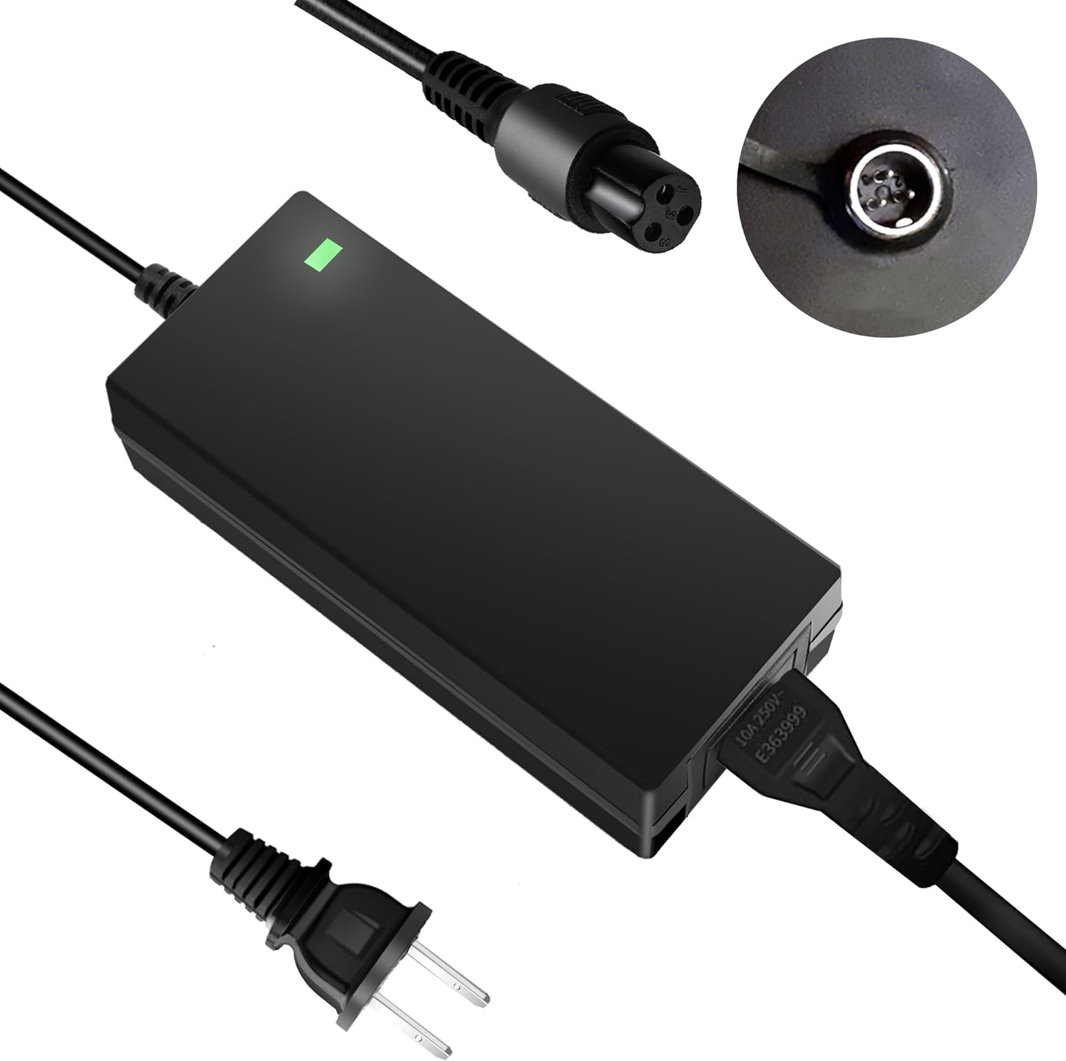 42V Charger PowerFast 3-Prong Inline Connector for 36V Pocket Mod, Sports Mod Lith 42V Charger PowerFast 3-Prong Inline Connector for 36V Pocket Mod, Sports Mod Lith