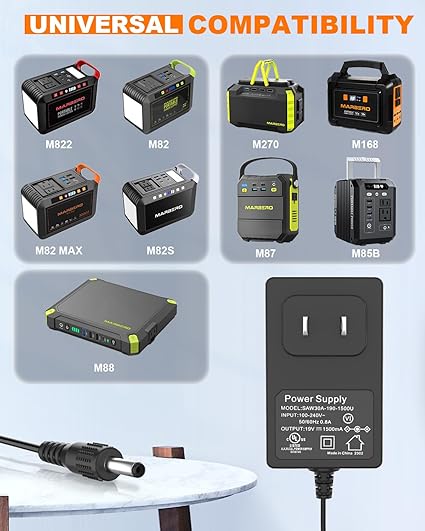 19V AC/DC Adapter Power Cord Power Supply Plug Compatible with MARBERO M82 M82MAX 19V AC/DC Adapter Power Cord Power Supply Plug Compatible with MARBERO M82 M82MAX