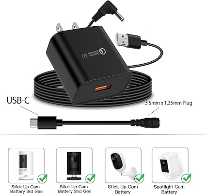 Adapter Cable Compatible with for Ring Stick Up Cam 3rd/2nd Gen (Battery/Plug-in) Adapter Cable Compatible with for Ring Stick Up Cam 3rd/2nd Gen (Battery/Plug-in)