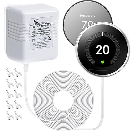 Thermostats 24 Volt Transformer C Wire Power Adapter for Nest 3rd Gen, Ecobee, Hon Thermostats 24 Volt Transformer C Wire Power Adapter for Nest 3rd Gen, Ecobee, Hon
