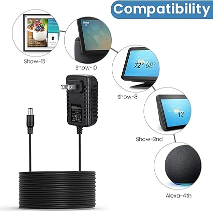 30W Power Cord Adapter Replacement for Echo Show 8 3rd Gen., Show 10 3rd Gen., Sho 30W Power Cord Adapter Replacement for Echo Show 8 3rd Gen., Show 10 3rd Gen., Sho