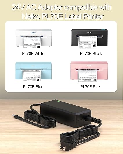 24V Power Supply Compatible with Nelko PL70E Bluetooth Thermal Shipping Label Prin 24V Power Supply Compatible with Nelko PL70E Bluetooth Thermal Shipping Label Prin