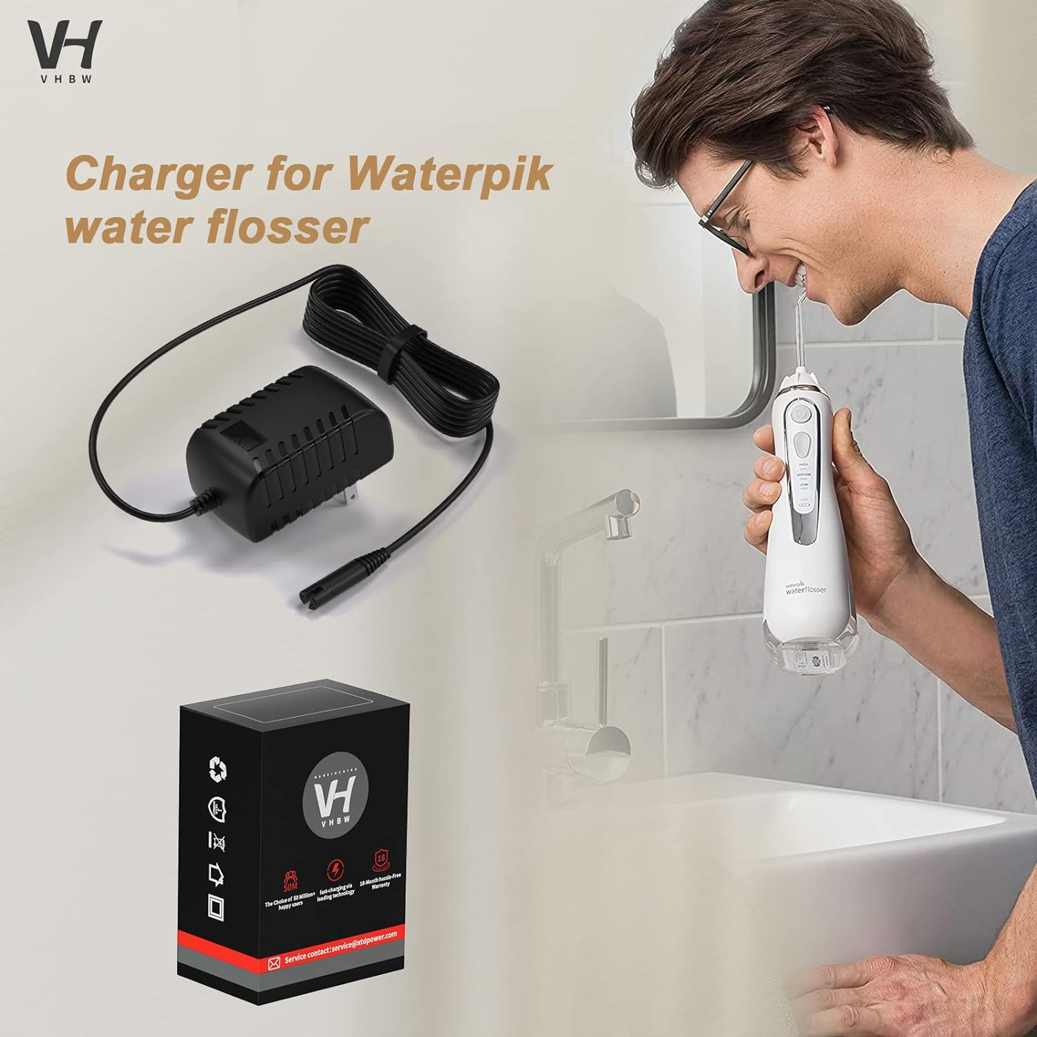 Replacement for Waterpik Charger Compatible with WP360 WP360W WP462 WP462W WP450 W Replacement for Waterpik Charger Compatible with WP360 WP360W WP462 WP462W WP450 W