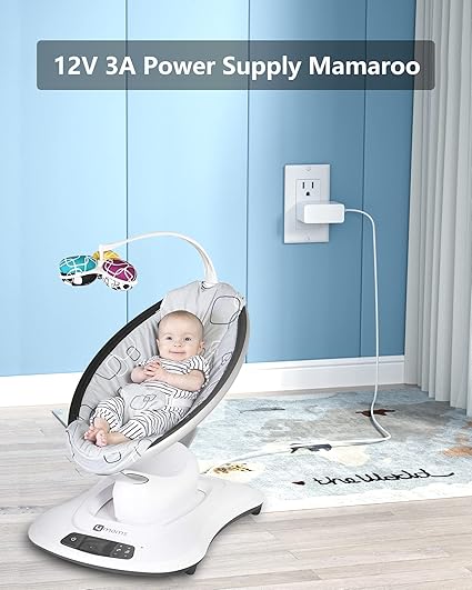 12V 3A for 4moms Mamaroo Power Cord Compatible with 4moms mamaRoo 2/4, for 2015 ma 12V 3A for 4moms Mamaroo Power Cord Compatible with 4moms mamaRoo 2/4, for 2015 ma