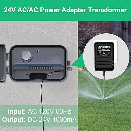 24V Power Supply for Rachio Smart Sprinkler Controller, AC Adapter Transformer, In 24V Power Supply for Rachio Smart Sprinkler Controller, AC Adapter Transformer, In
