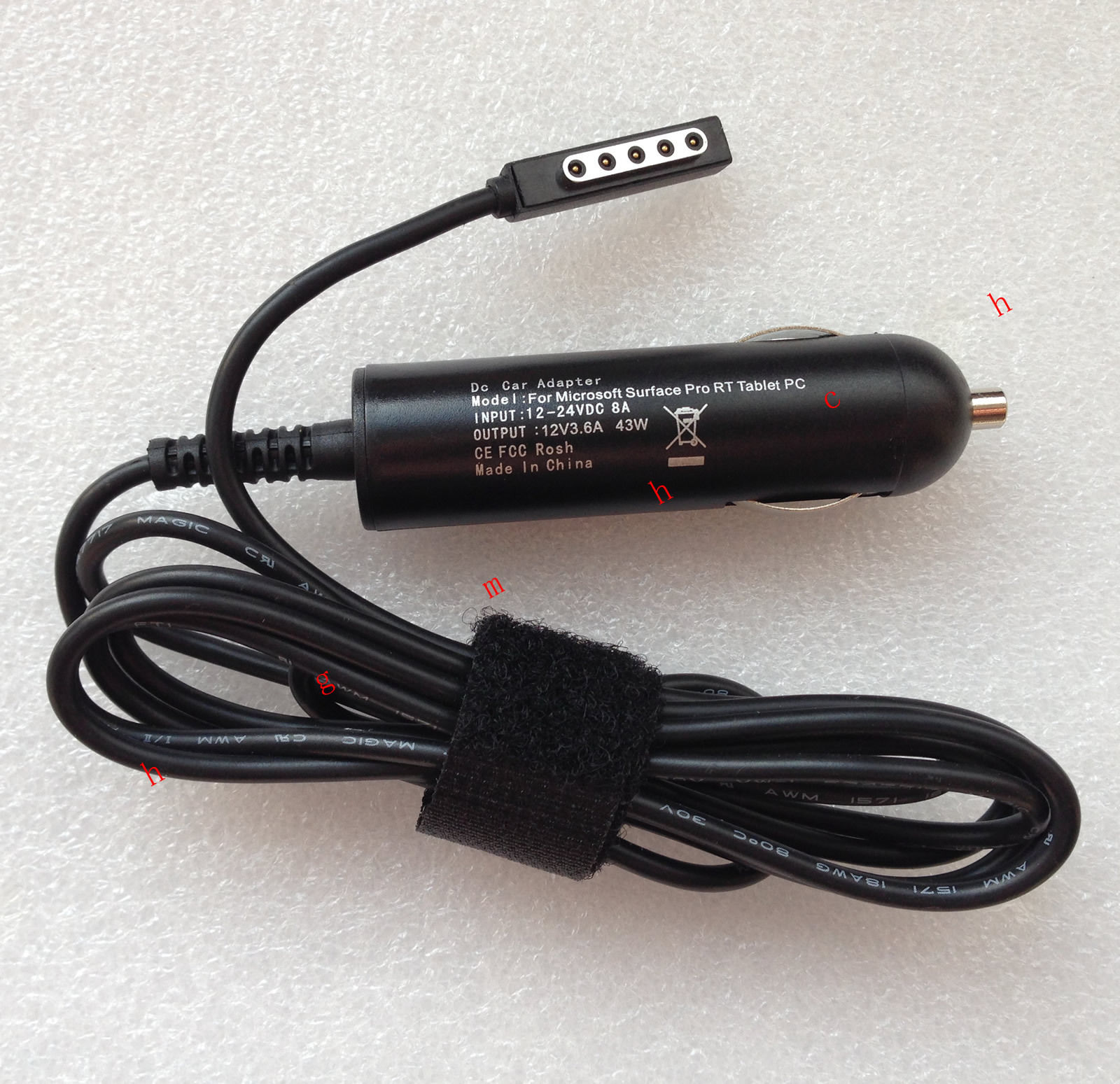 43W Microsoft Surface Pro 2 Tablet Series DC Car Adapter Charger 43W Microsoft Surface Pro 2 Tablet Series DC Car Adapter Charger