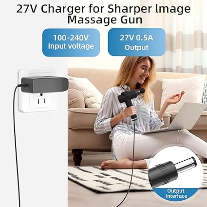 27V Power Cord for Sharper Image Massager Charger 1011666 1012667 1013002 1013983 27V Power Cord for Sharper Image Massager Charger 1011666 1012667 1013002 1013983