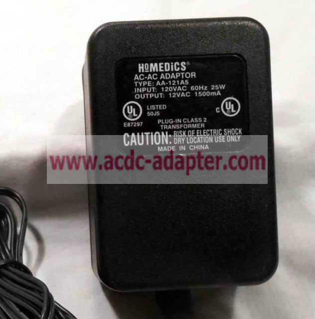 New Genuine Homedics 12VAC 1500mA AC Adapter AA-121A5 Power Supply New Genuine Homedics 12VAC 1500mA AC Adapter AA-121A5 Power Supply