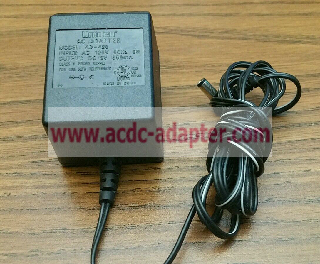 New Uniden AD-420 AD420 DC 9V 350mA 5.5 X 2.1mm 90 DEGREE AC Adapter 120V 60Hz New Uniden AD-420 AD420 DC 9V 350mA 5.5 X 2.1mm 90 DEGREE AC Adapter 120V 60Hz