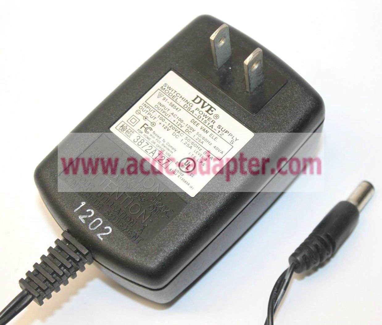 Ventronics AC Adapter Power Supply 12VDC 1200mA 30W Part D48W121200-14//1
