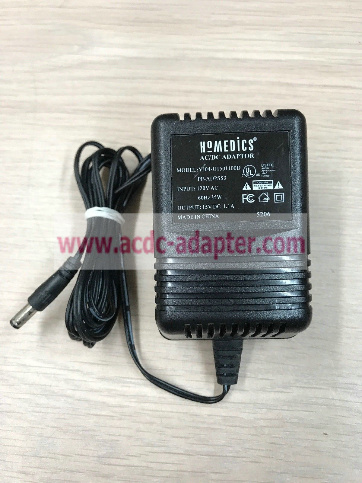 Genuine 15V 1.1A PP-ADPSS3 Homedics AC Adapter YJ04-U1501100D Power Supply Charger Genuine 15V 1.1A PP-ADPSS3 Homedics AC Adapter YJ04-U1501100D Power Supply Charger